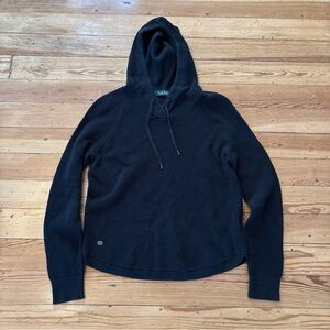 Lauren Ralph Lauren’s Women’s Black Pullover Hooded Sweatshirt 100% Cotton Mediu